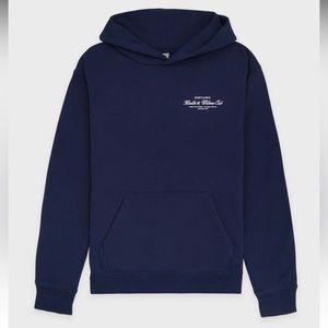 SPORTY & RICH prince health hoodie in navy- condition is like new